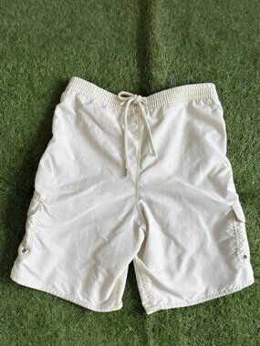 Vintage O’Neill Boardshorts Shorts Cream Mens Size L (?) Y2K Surf Beachwear